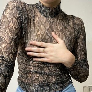 sheer snake skin top